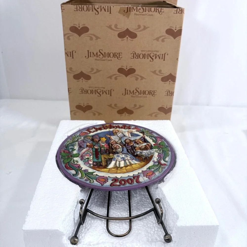 Jim Shore Heartwood Creek‎ 2007 Born This Day Nativity Christmas Plate
